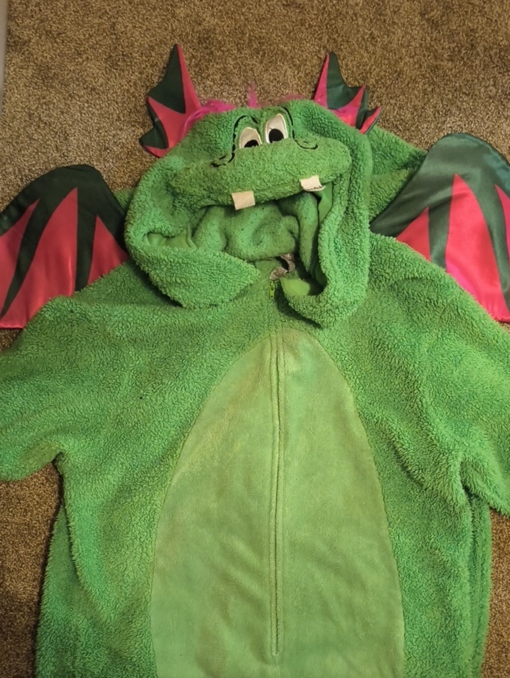 Kids Green Dragon Costume Hoodie with Wings